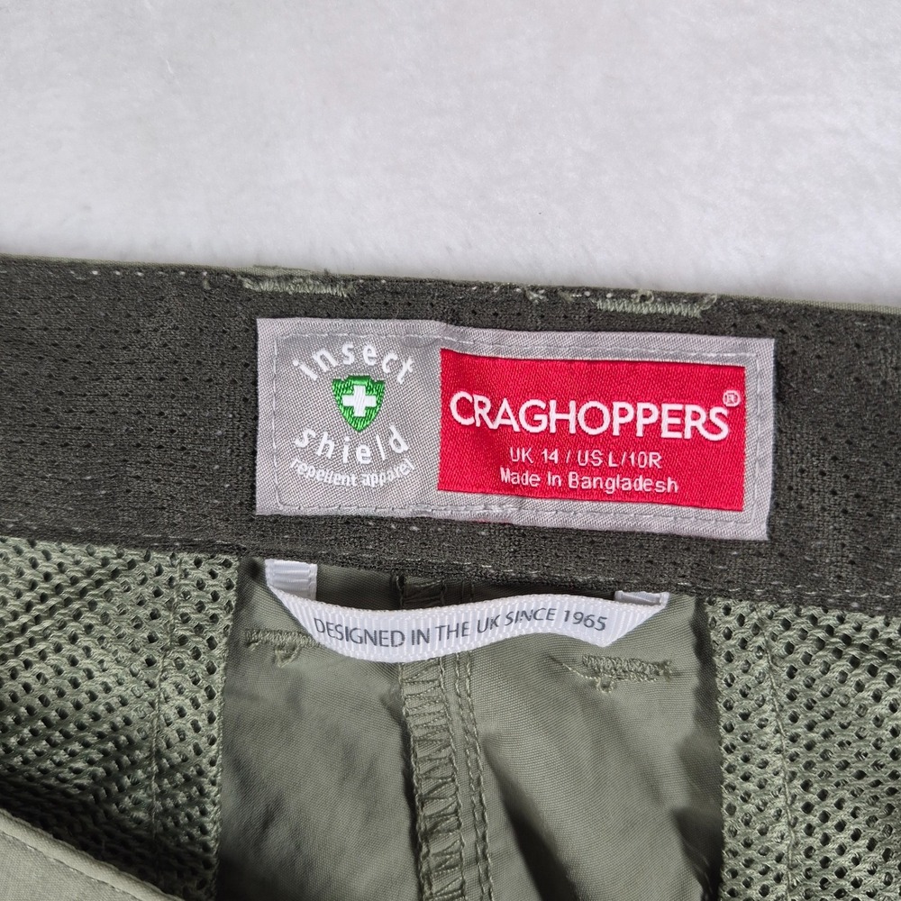 Craghoppers Convertible Pants Women's Large 10R Green Insect Shield Outdoors NWT - Picture 8 of 11